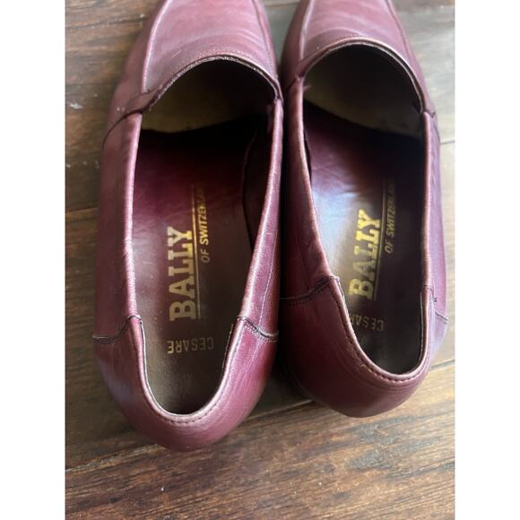 Bally Of Switzerland Cesare Men’s Shoes Leather Loafers Dark Red Burgundy 8M main image 6